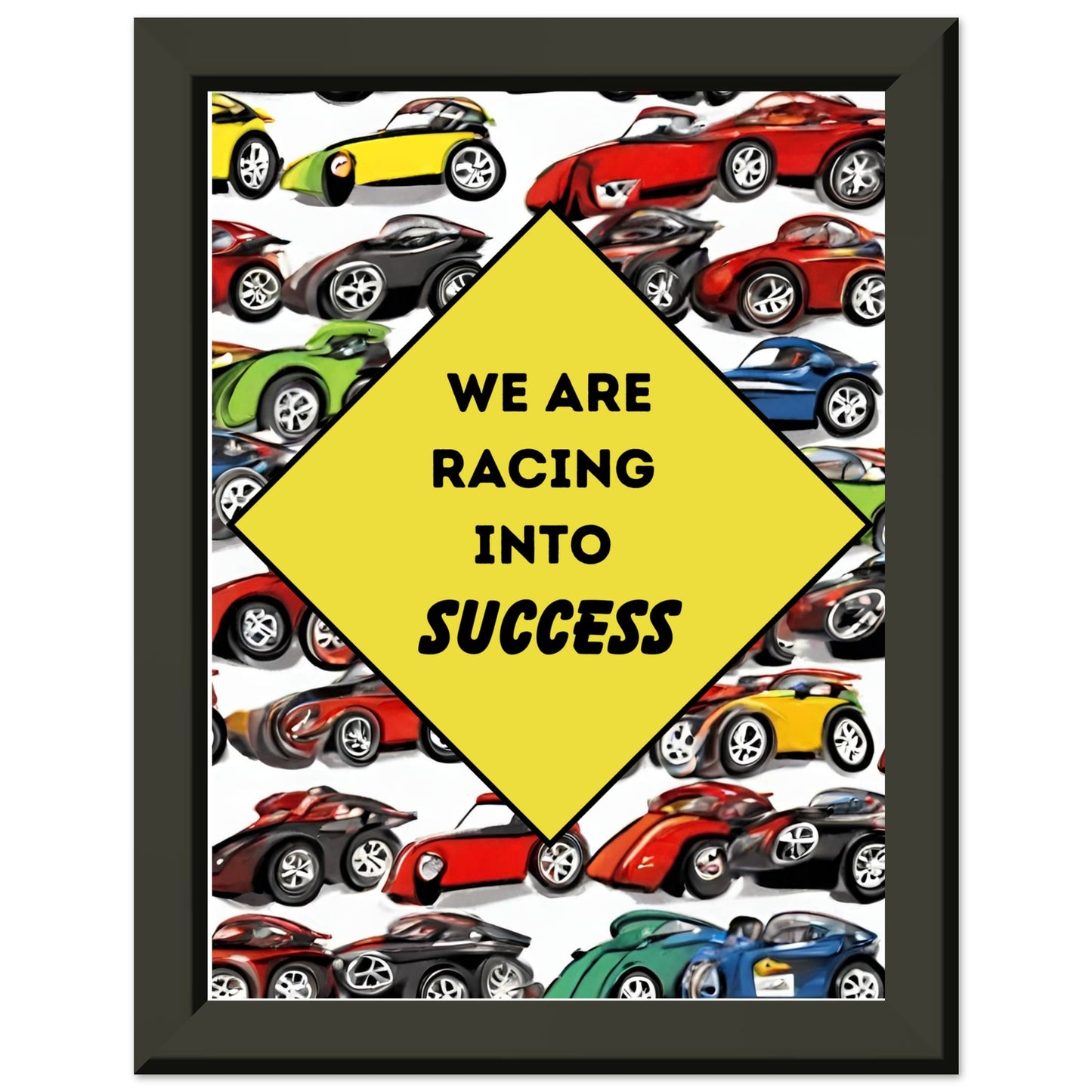Racing into SUCCESS Premium Matte Paper Metal Framed Poster
